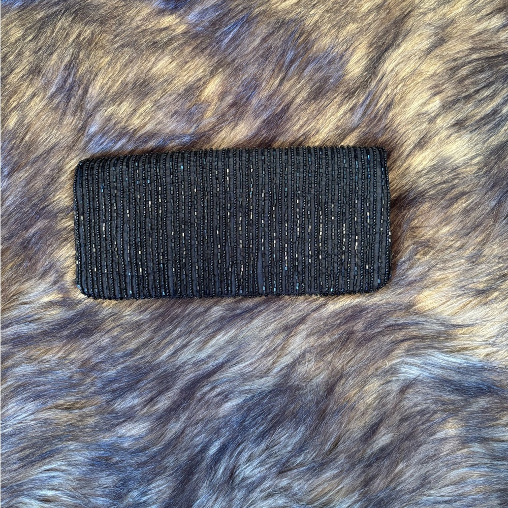 Moyna Black Beaded Clutch